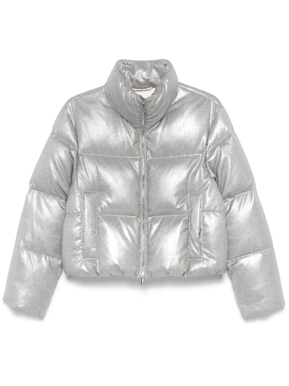lamé-effect puffer jacket - 1