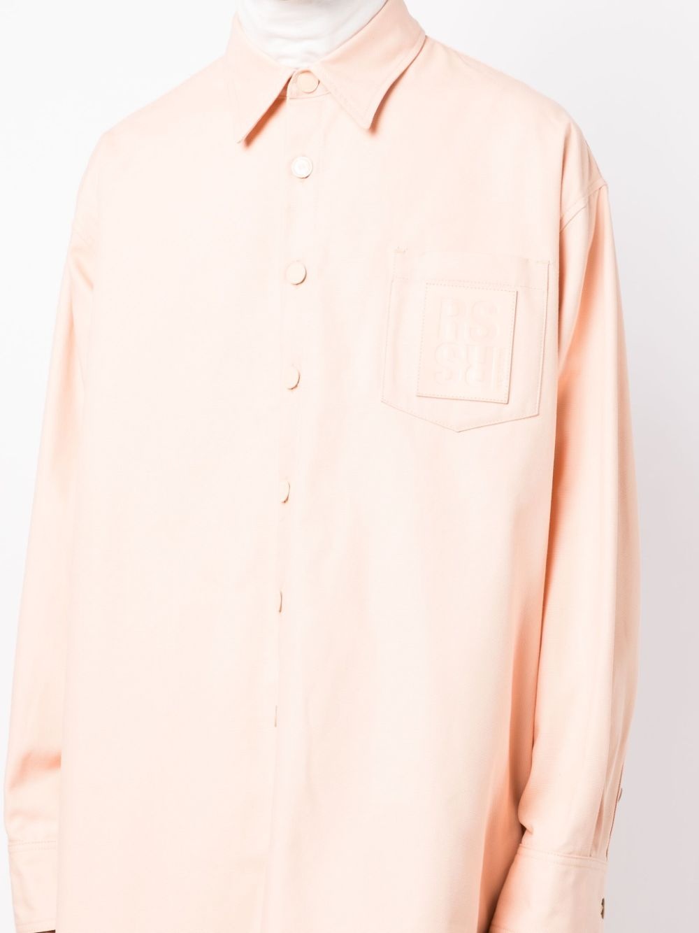 logo-patch cotton shirt - 5