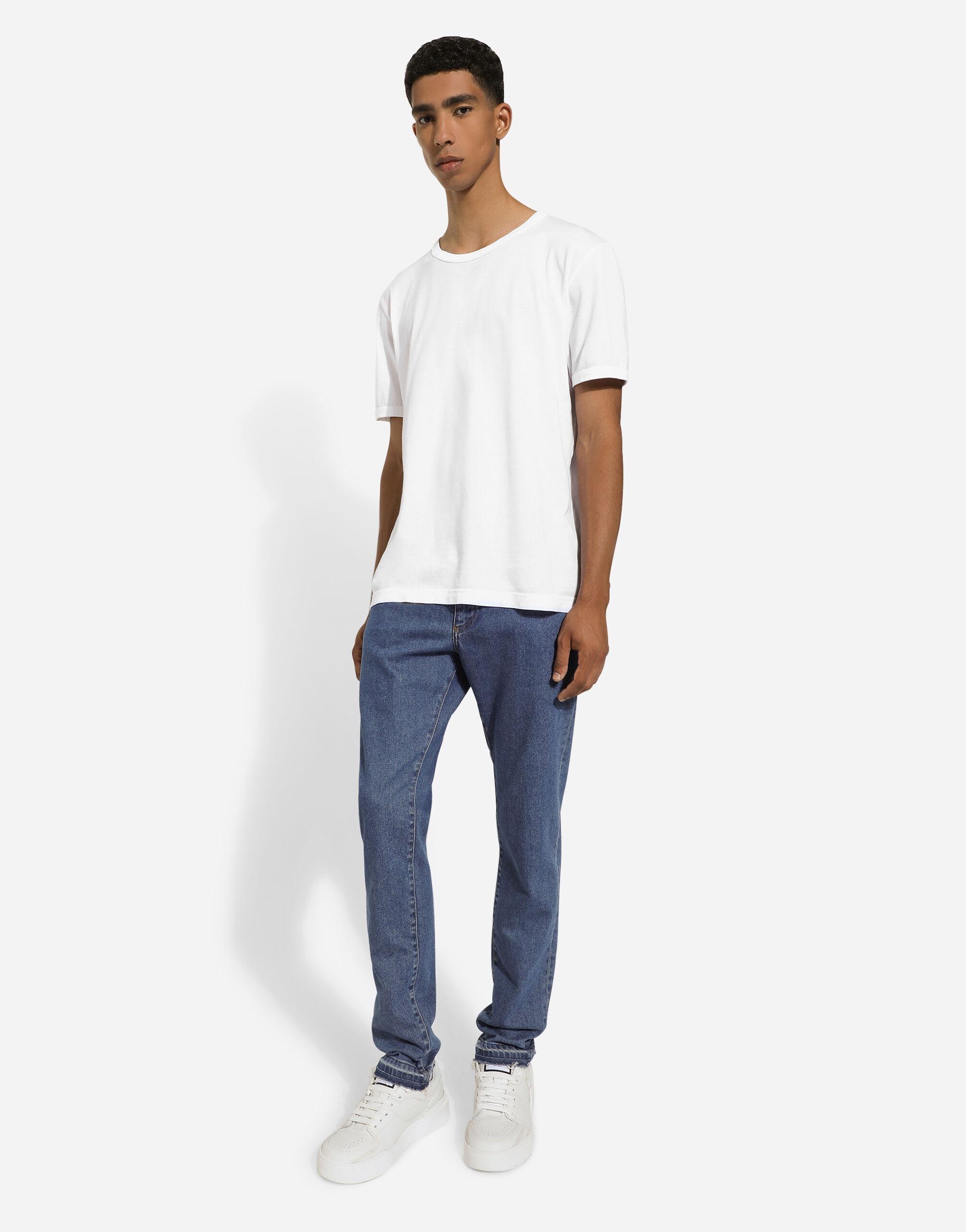 Slim-fit stretch blue denim jeans - 5