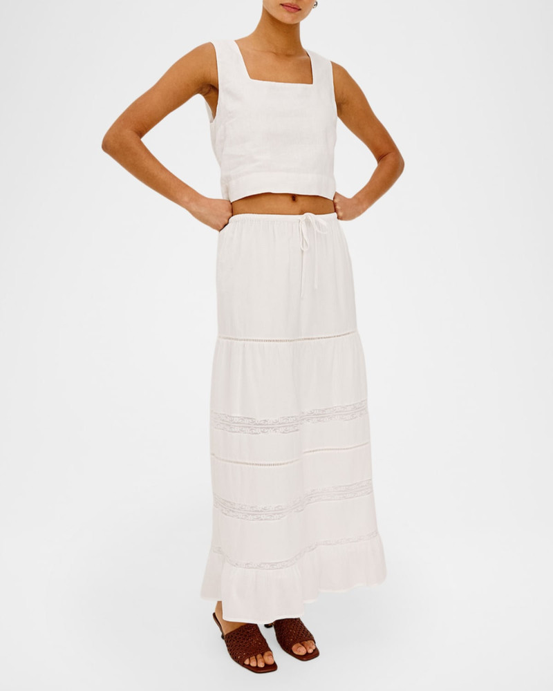 Rails Hettie Lace-Inset Poplin Maxi Skirt outlook