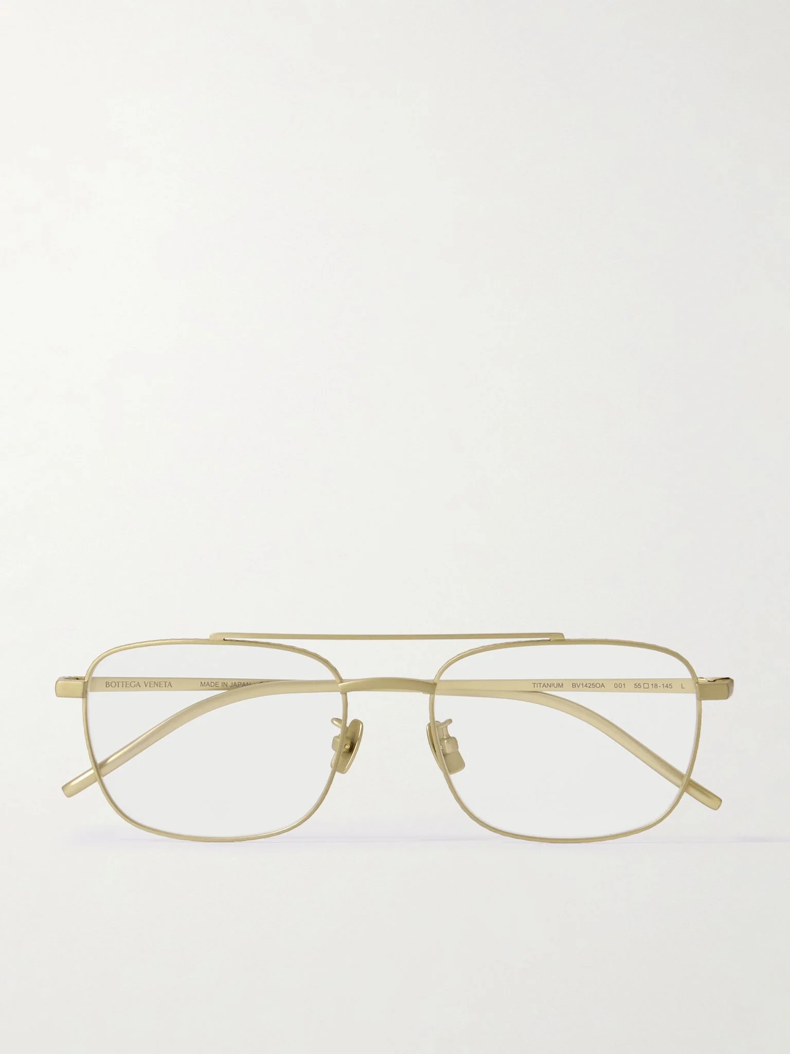 Aviator-Style Gold-Tone Titanium Optical Glasses Gold - 1