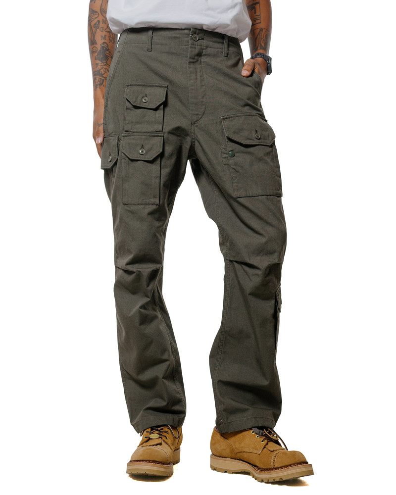 Engineered Garments Flight Pant Olive Heavyweight Cotton Ripstop outlook