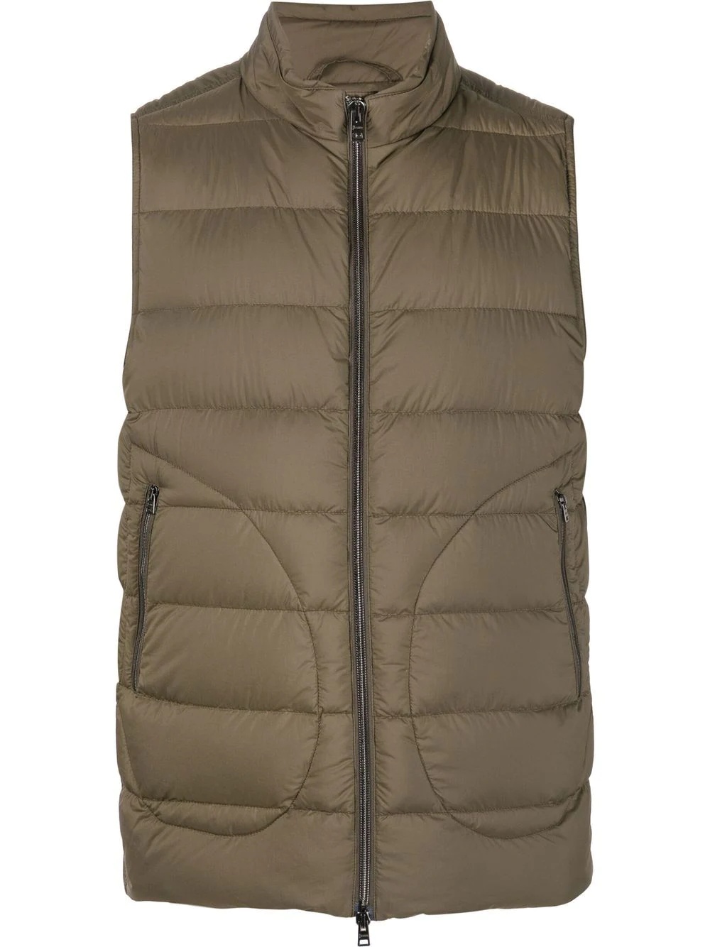 zip-up padded down gilet - 1