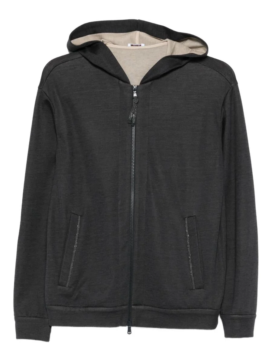 Brunello Cucinelli Cotton And Silk Blend Hoodie - 1