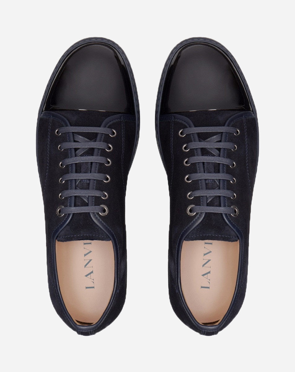 Lanvin DBB1 SUEDE AND PATENT LEATHER SNEAKERS | REVERSIBLE