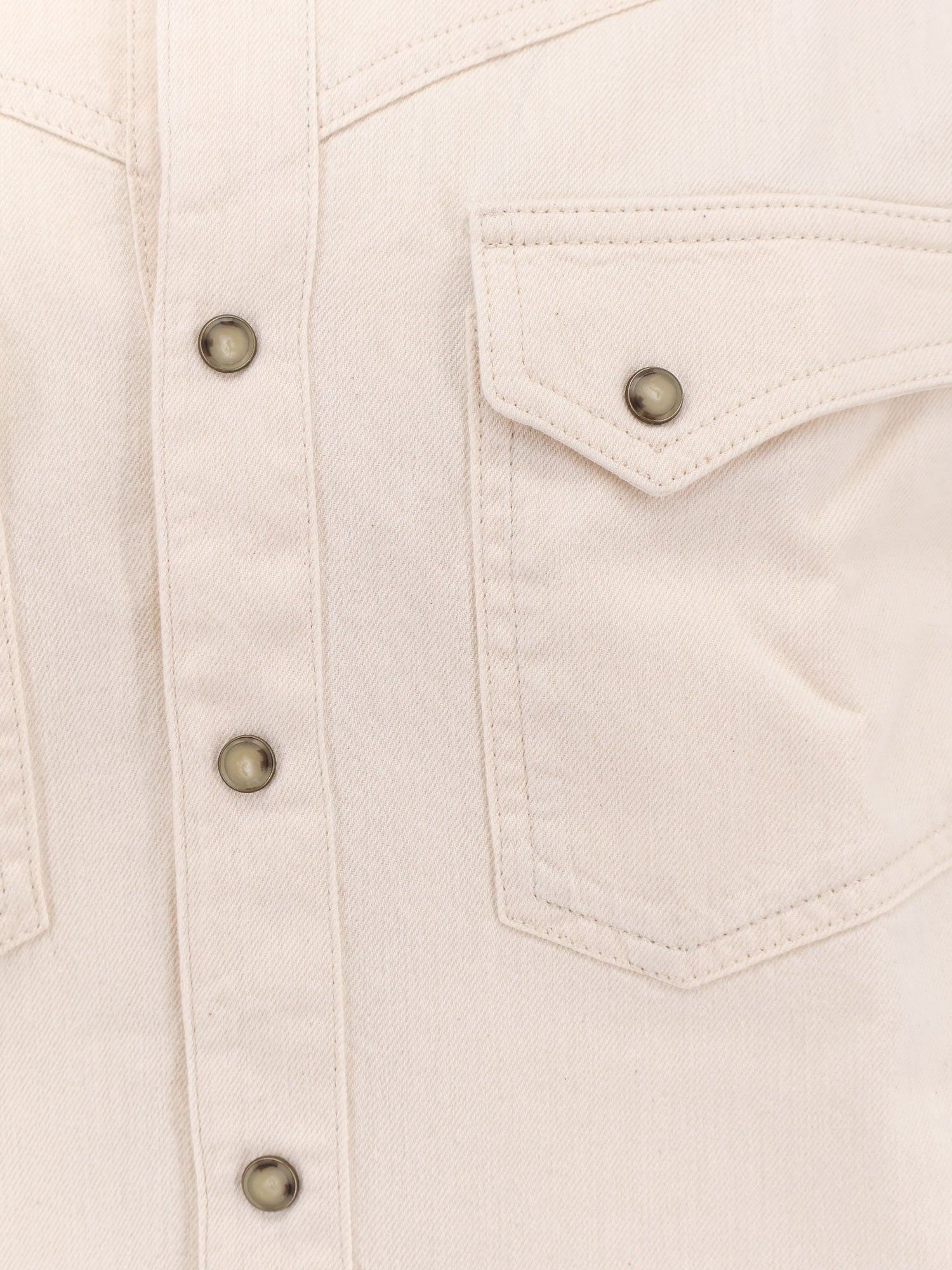 WHITE DENIM SHIRT - 3