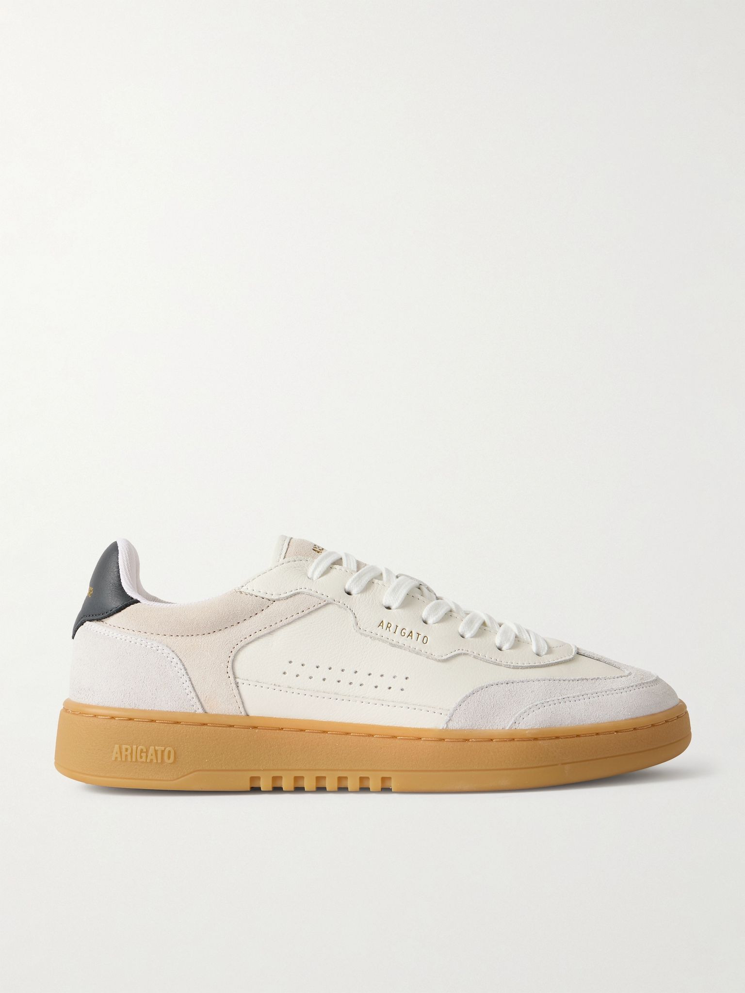 Dice T-Toe Suede-Trimmed Leather Sneakers White - 1