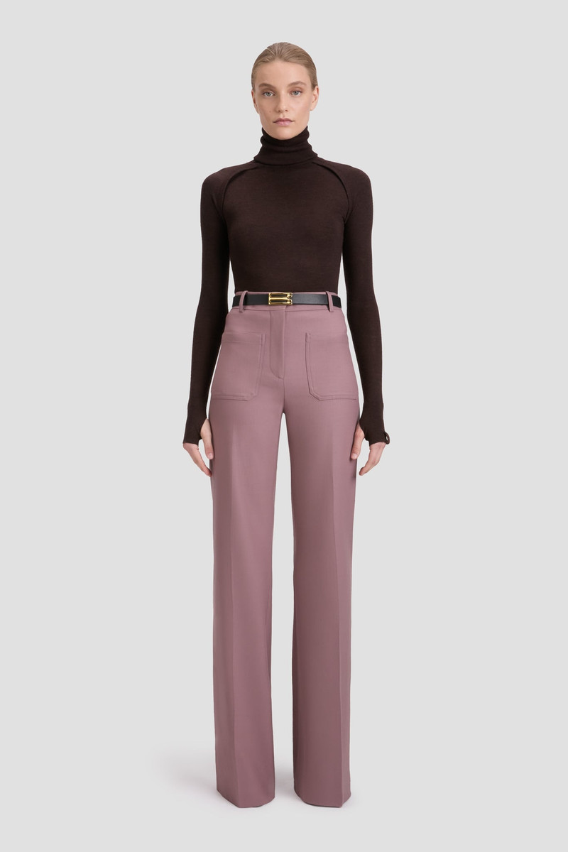 Victoria Beckham High Neck Top In Dark Chocolate outlook