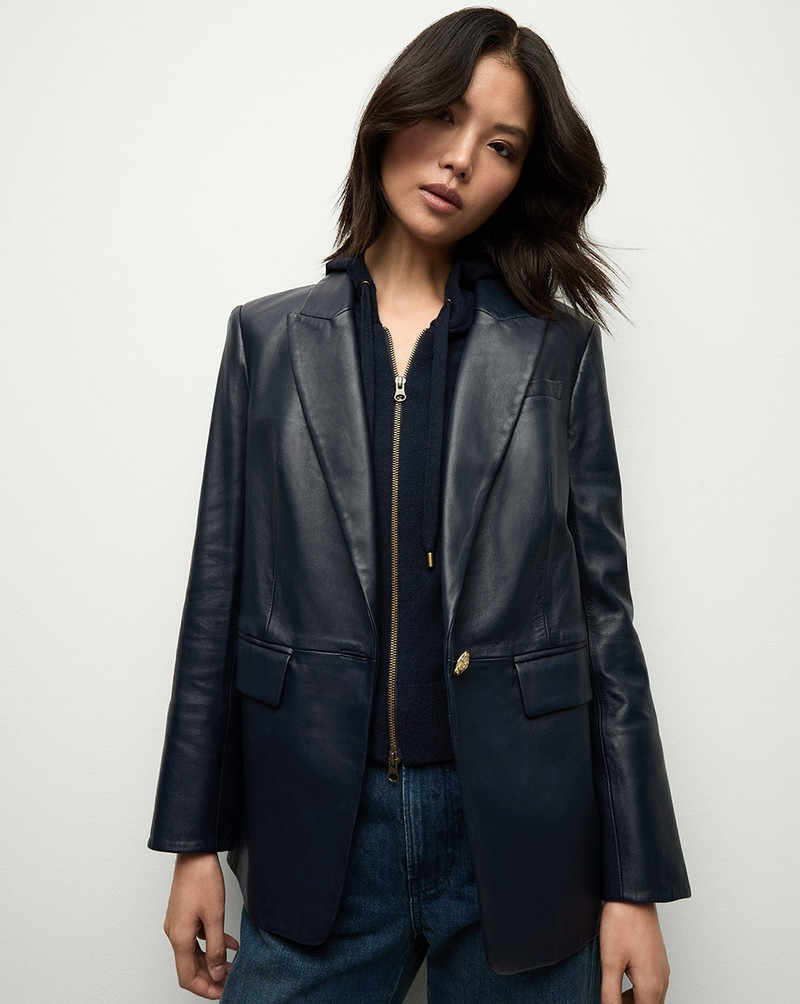 VERONICA BEARD VEGA LEATHER DICKEY JACKET outlook