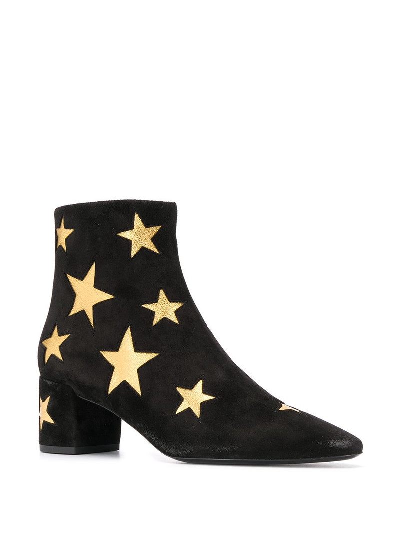SAINT LAURENT star patch ankle boots outlook