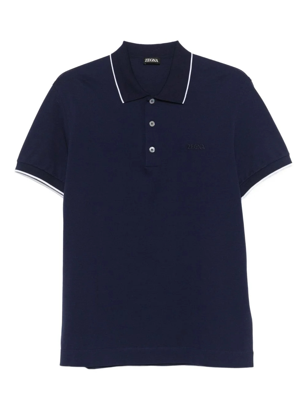 tipped-collar polo shirt - 1