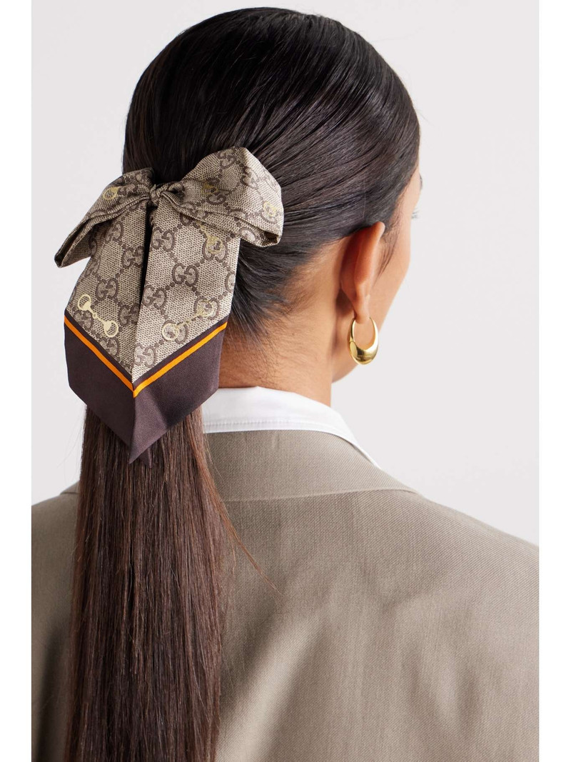 GUCCI GG printed silk hair tie and scrunchie set outlook