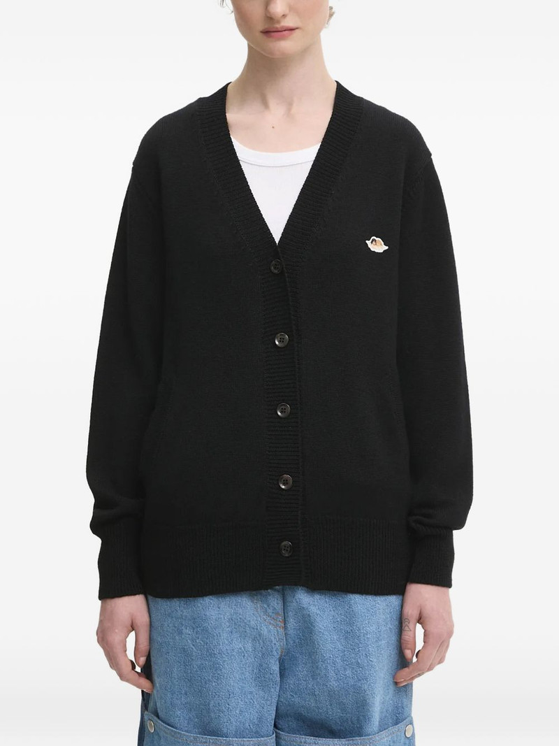 angels-patch button-fastening cardigan 1