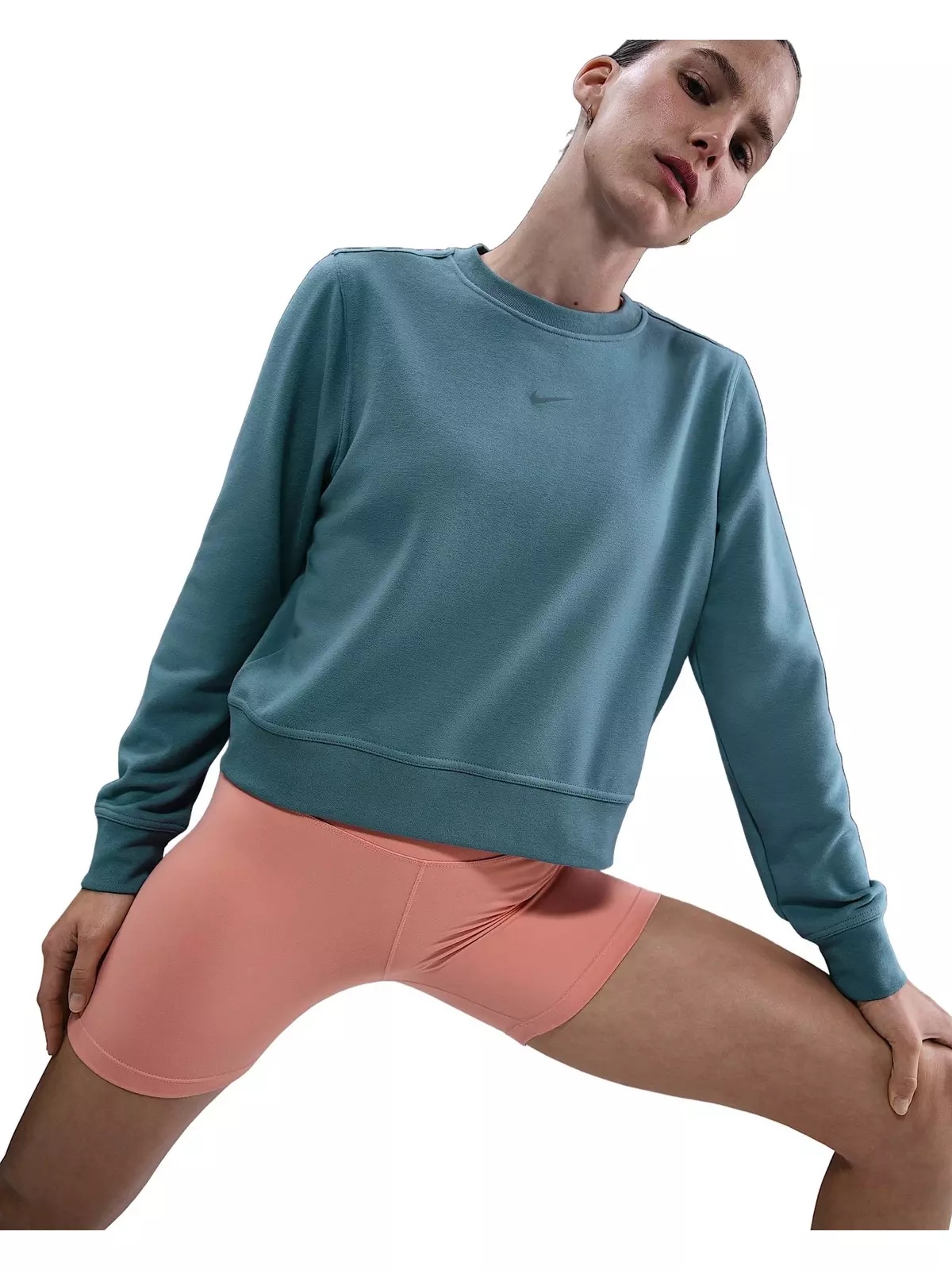 Women's One Dri-FIT Crew-Neck LBR French Terry Sweatshirt -Blue - 3