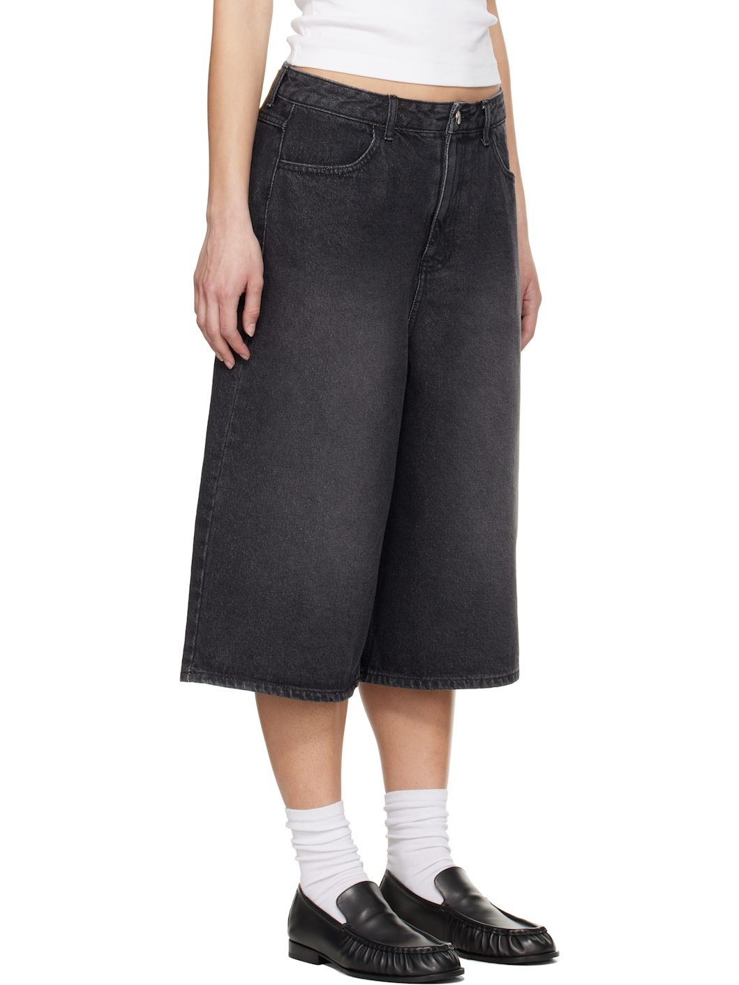 Black Sig; TRS Tag 01 Denim Shorts - 2