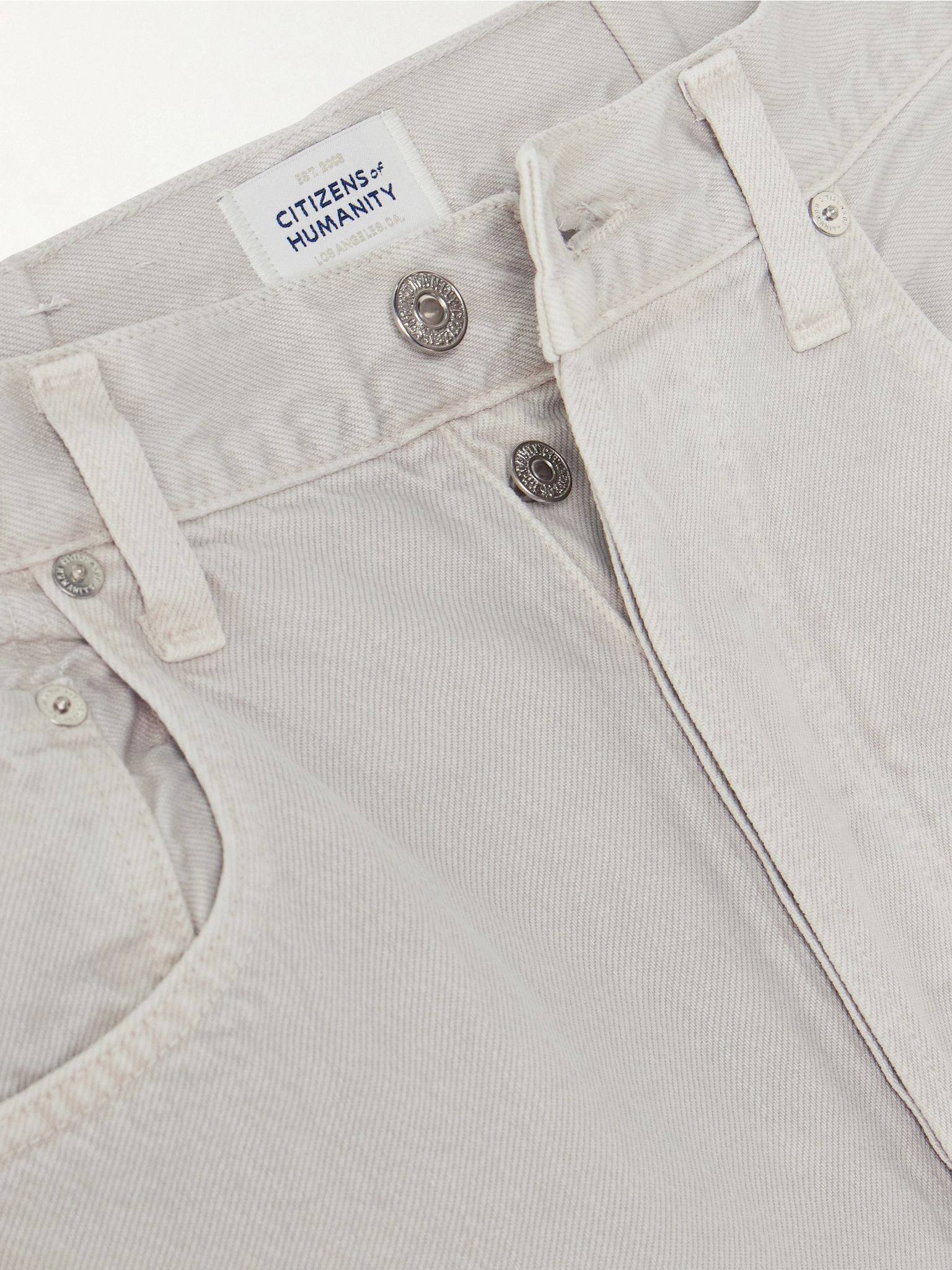 Horseshoe high-rise barrel-leg jeans Light gray - 6