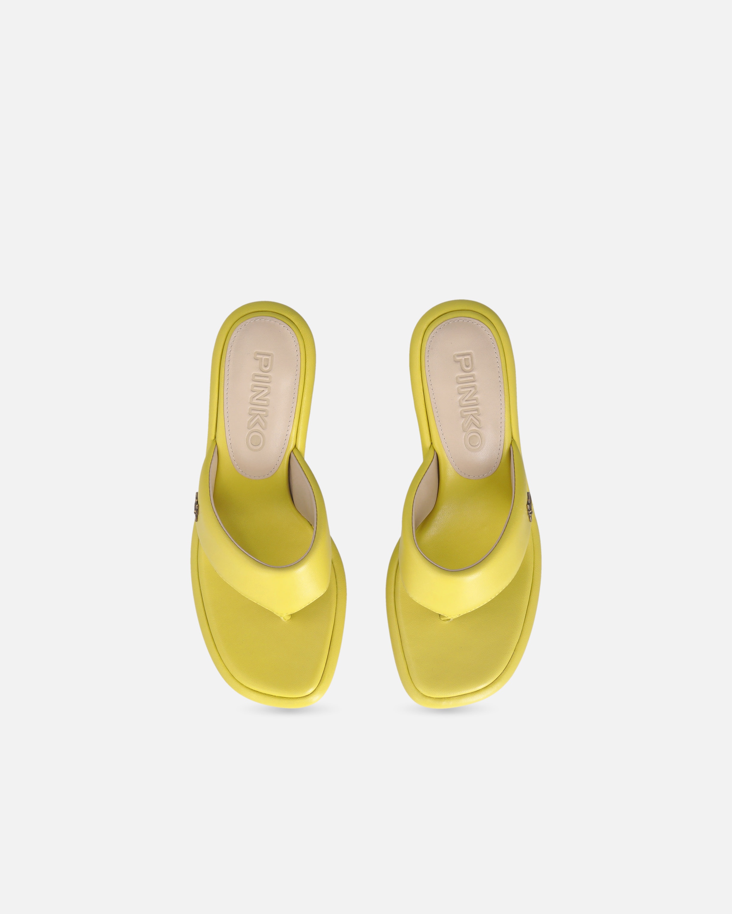 NAPPA LEATHER THONG SANDALS WITH HEEL - 9