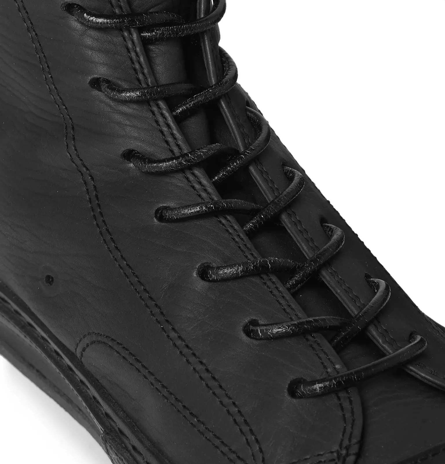 Full-Grain Leather High-Top Sneakers - 6