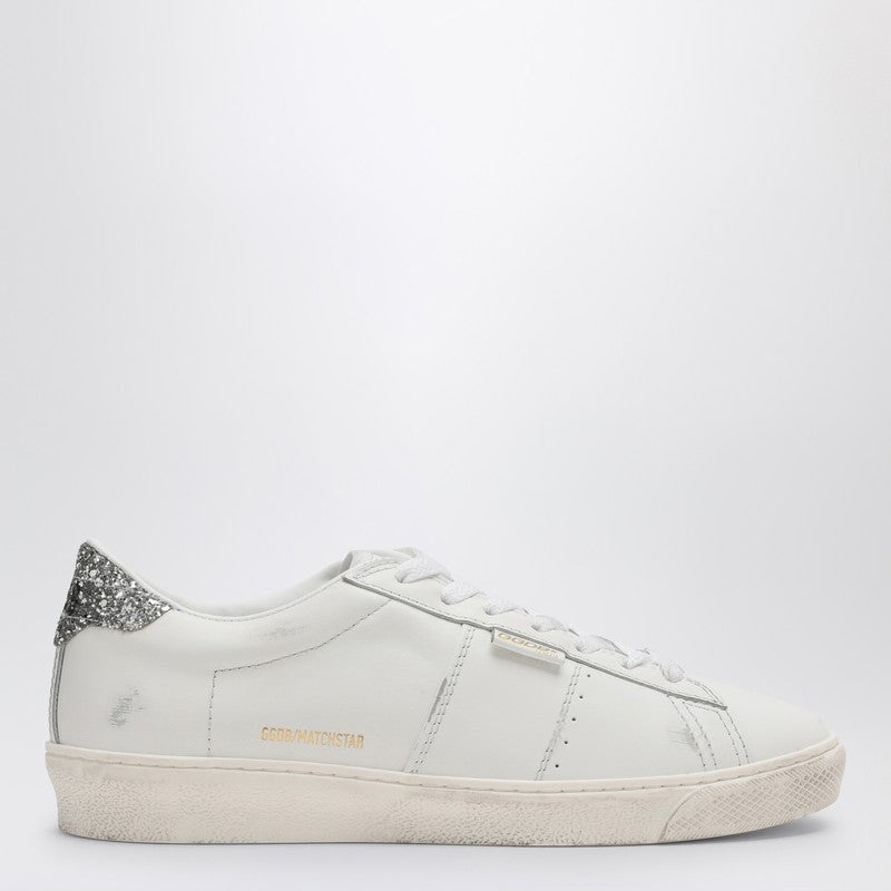 Golden Goose White Matchstar Sneaker With Silver Glitter Women - 1