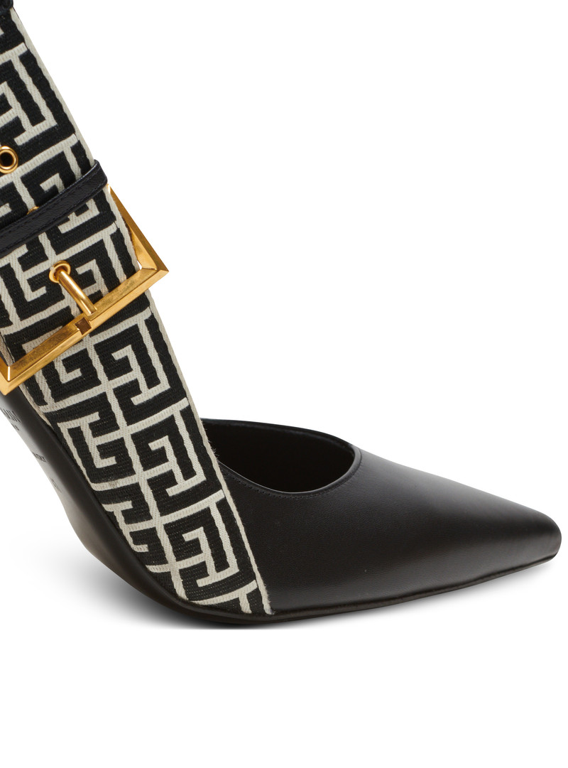 Ruby monogrammed leather slingbacks 5