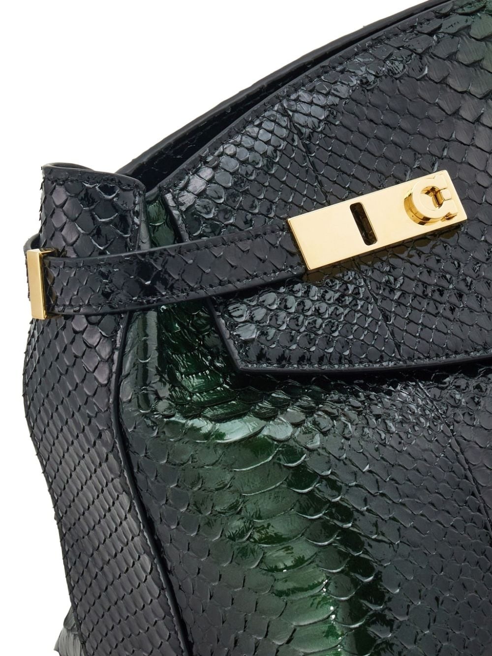 snakeskin-effect leather clutch bag - 6