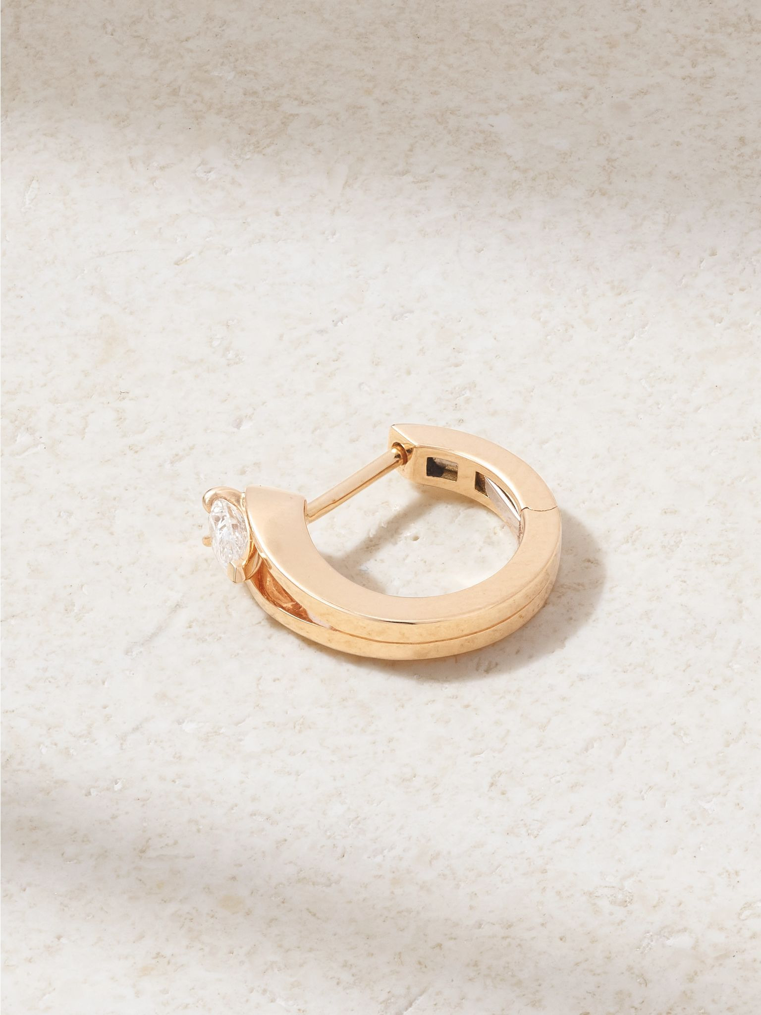 Serti Inversé 18-karat rose gold diamond single earring Gold - 1
