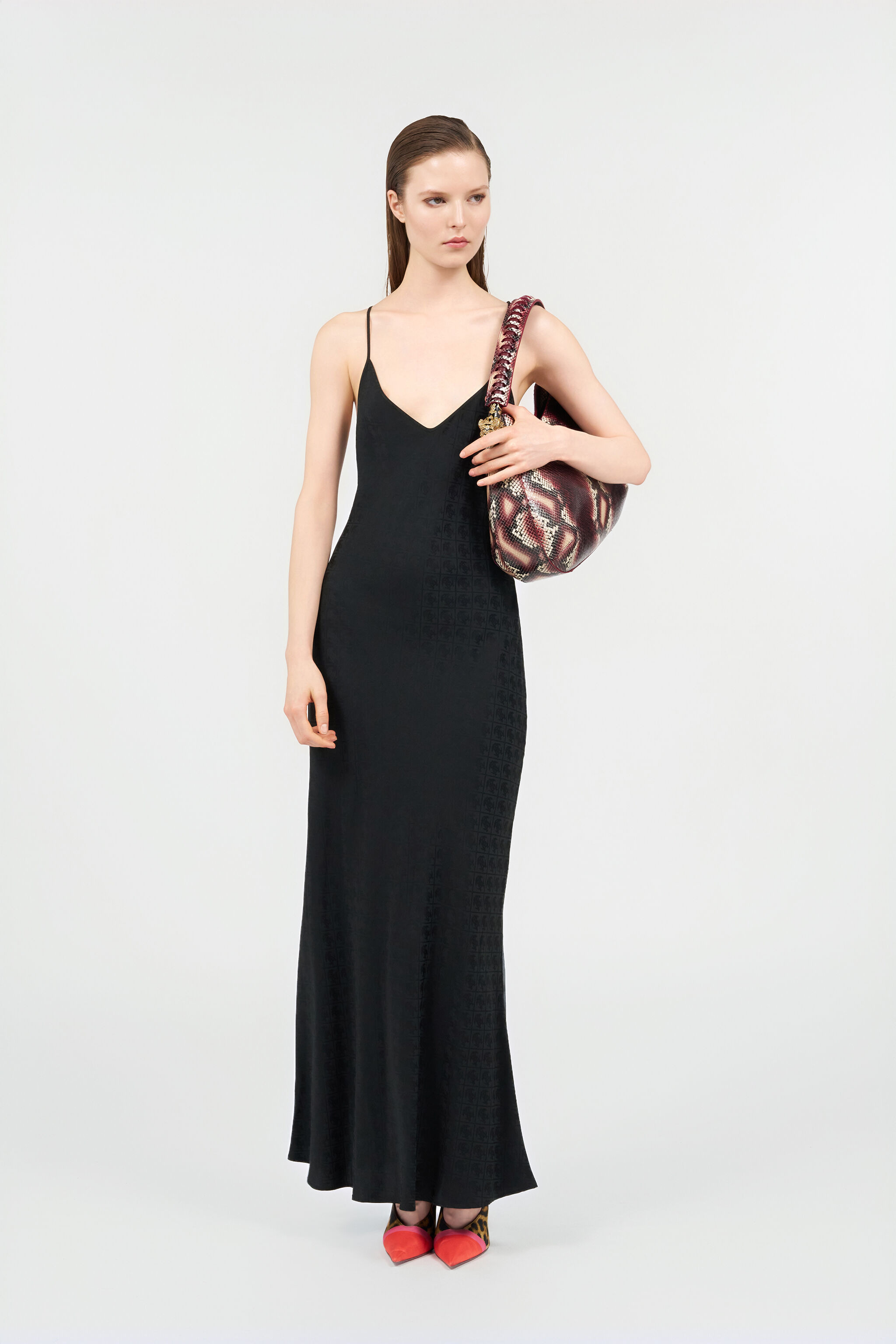 Silk Maxi Dress with Monogram RC - 2