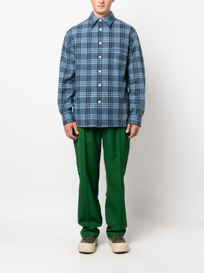 Marni check-pattern felted-finish shirt outlook