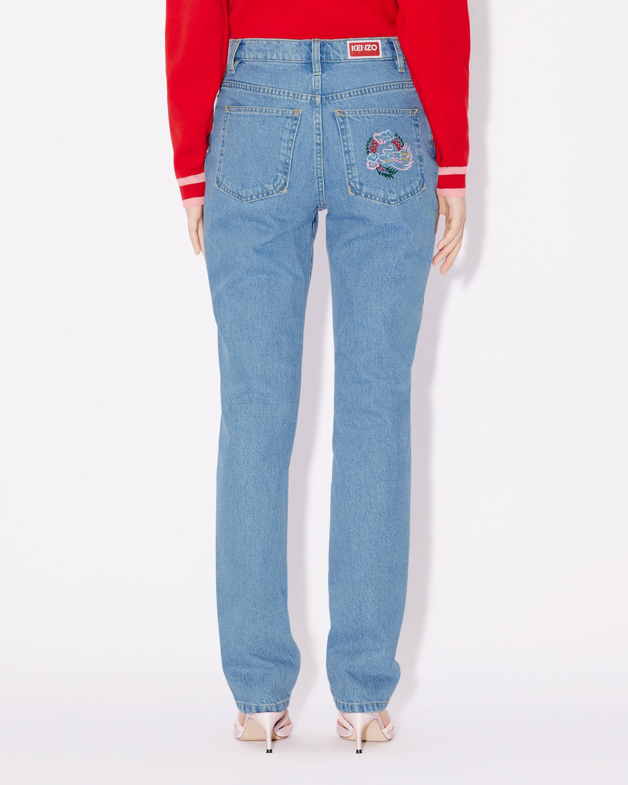 'Year of the Dragon' cropped embroidered ASAGAO jeans - 5