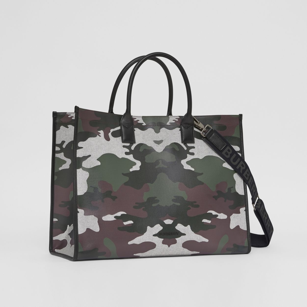 Camouflage Print Cotton Canvas Tote - 9