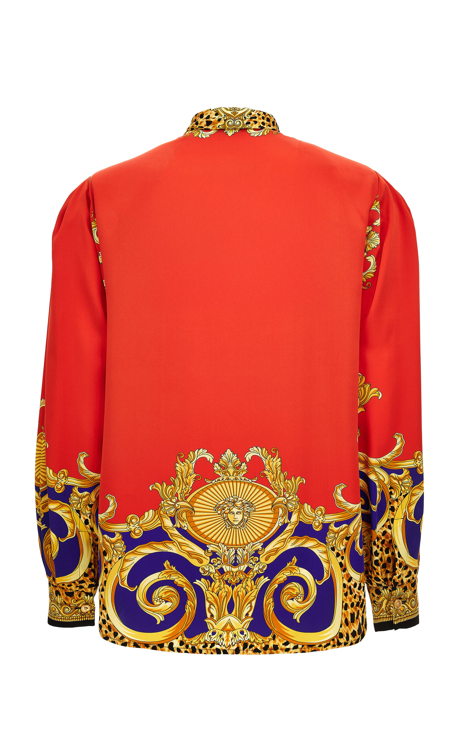 Balloon-Sleeve Silk-Crepe Satin Blouse multi - 4