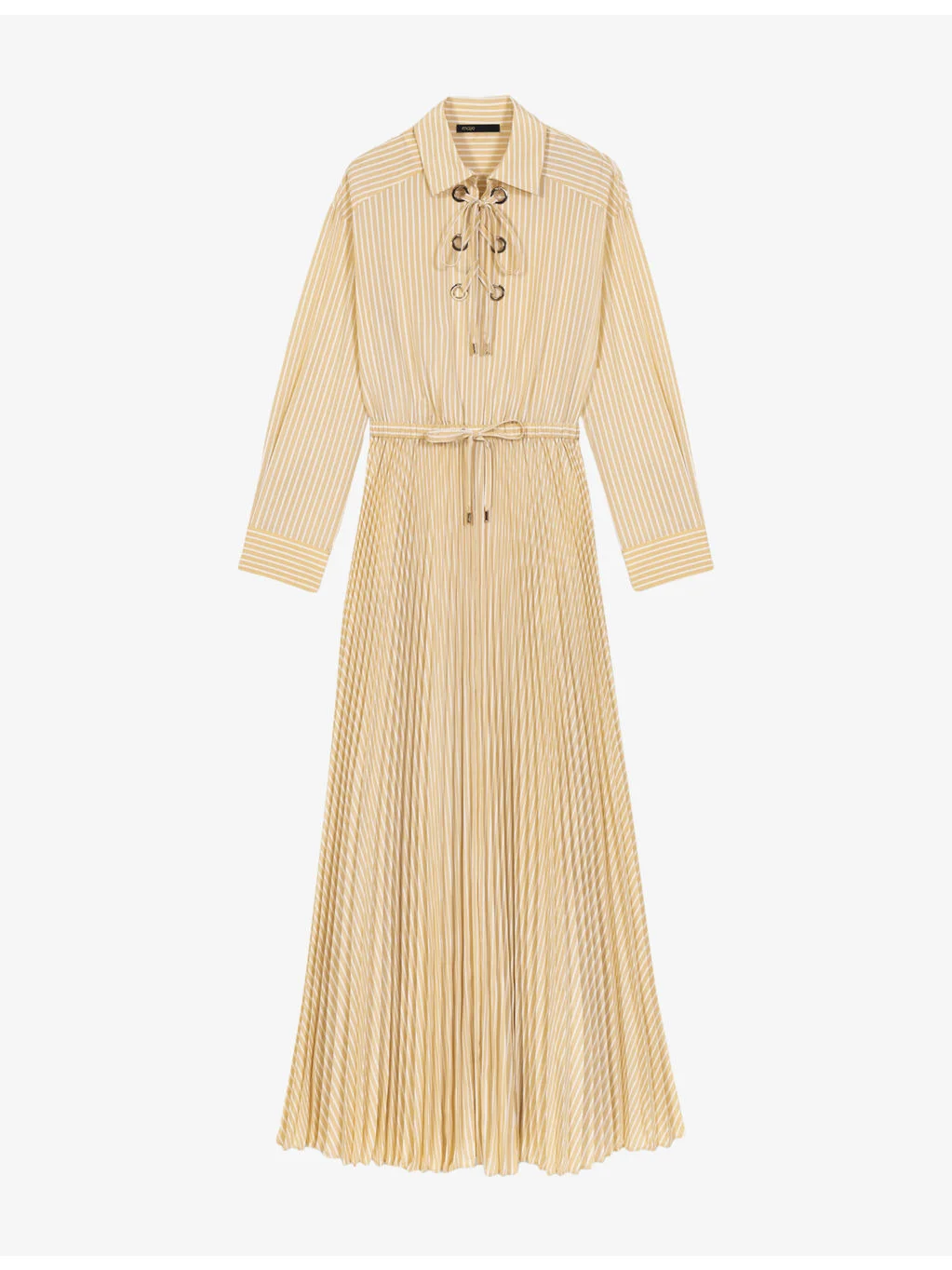 Eyelet-Embellished Pleated Woven Maxi Dress - 1