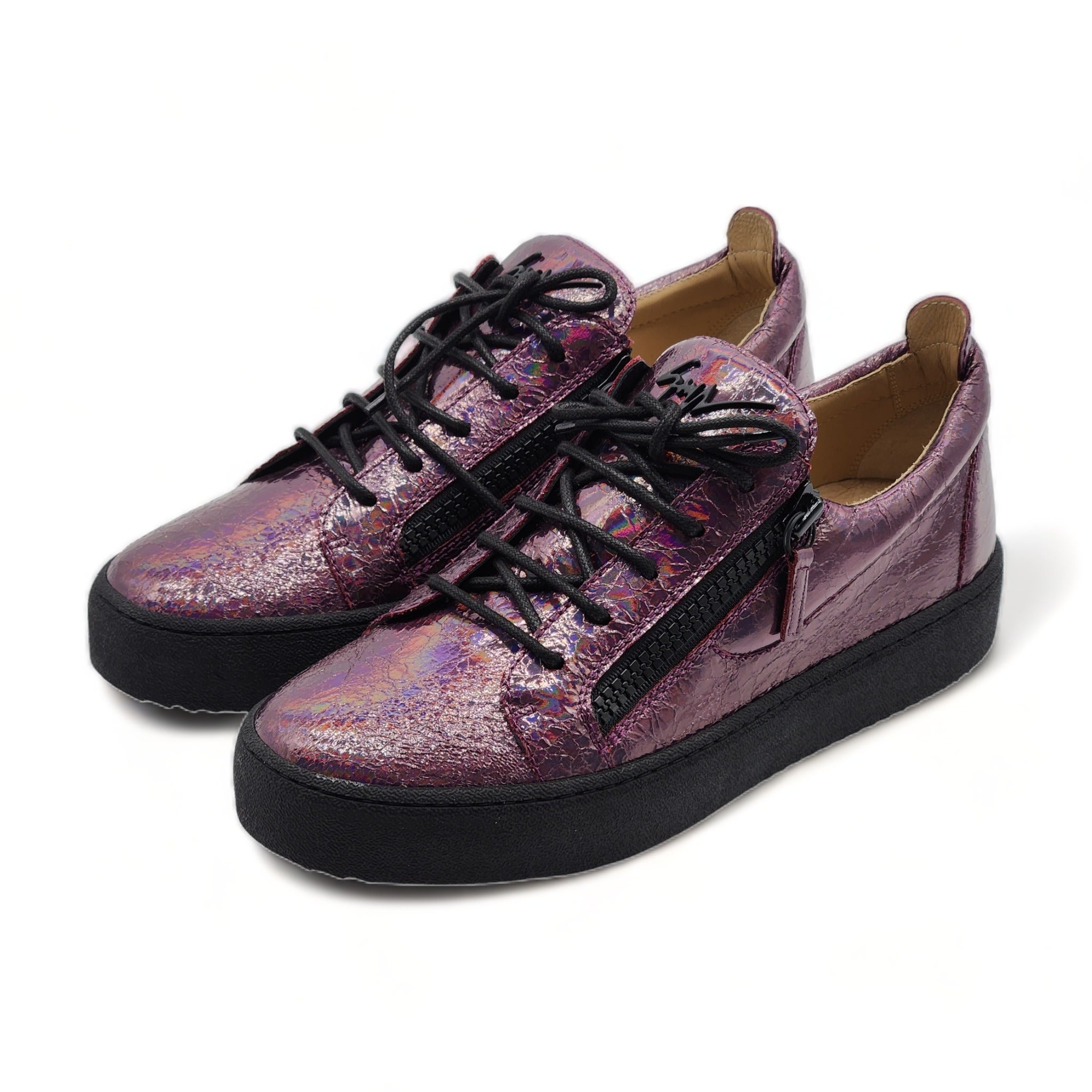 Giuseppe Zanotti Birel Metallic Leather Sneakers _ purple - 1