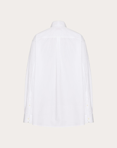Valentino LONG-SLEEVED COTTON POPLIN SHIRT WITH EMBROIDERED PLEATED FLOWER outlook