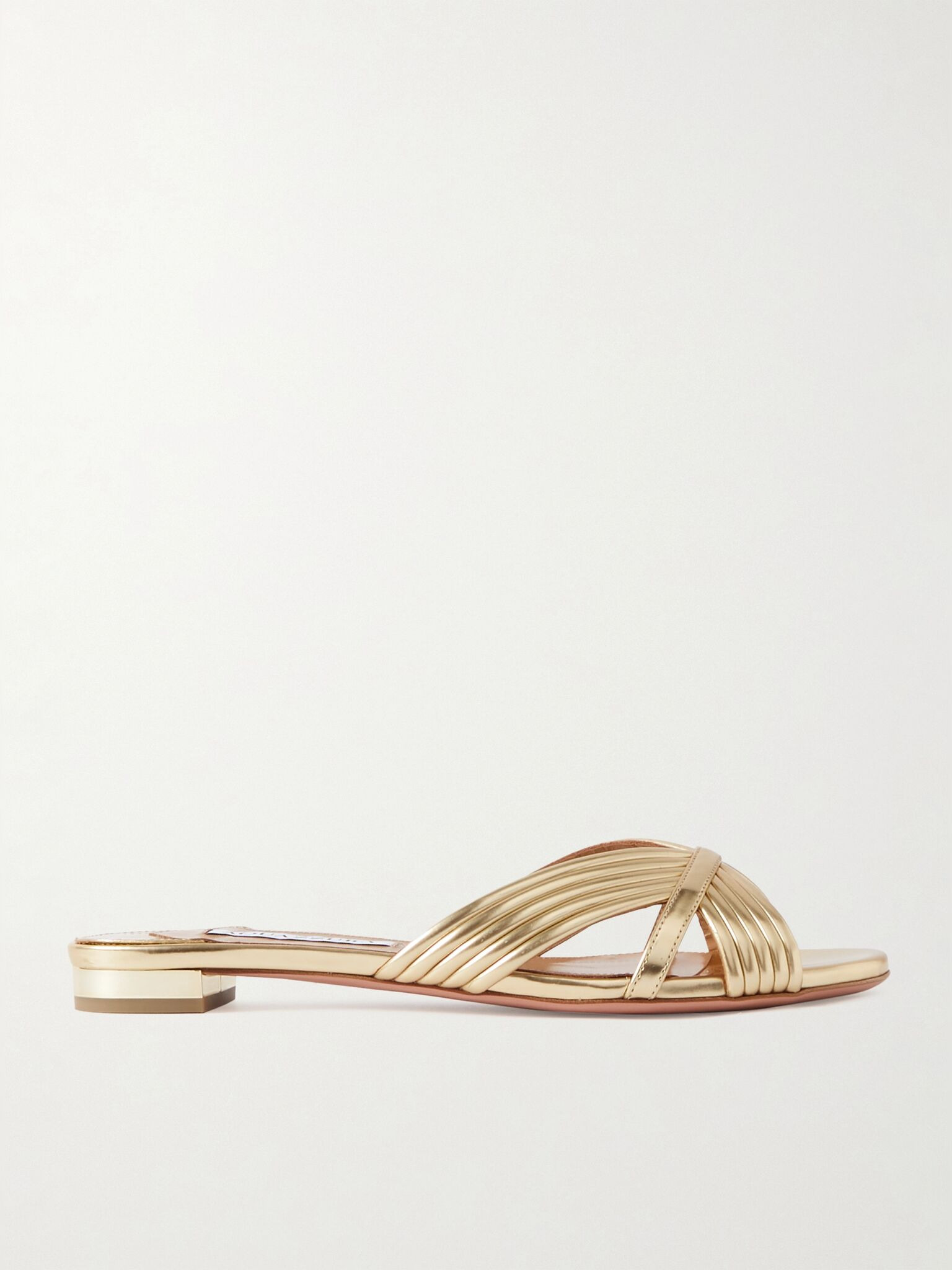 Sundance faux leather slides Gold - 1