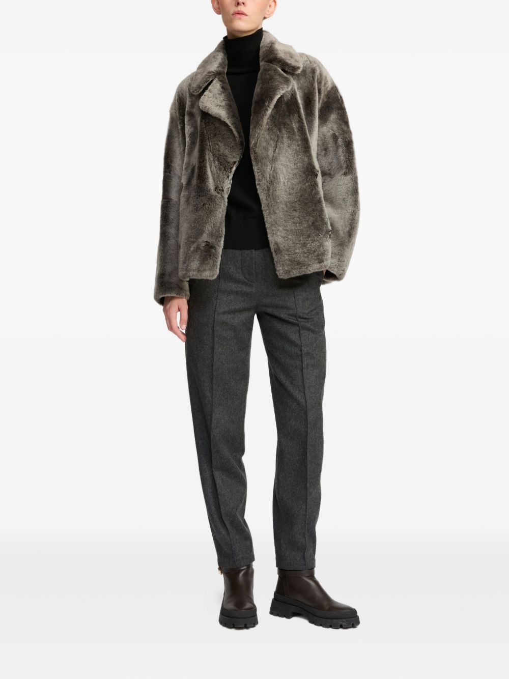 wool double-breasted coat - 2