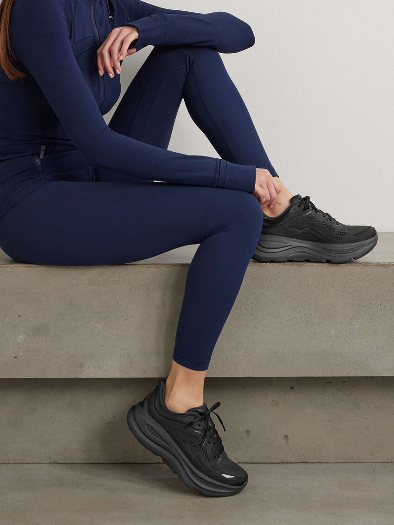 HOKA ONE ONE Bondi 9 rubber-trimmed mesh sneakers Black outlook