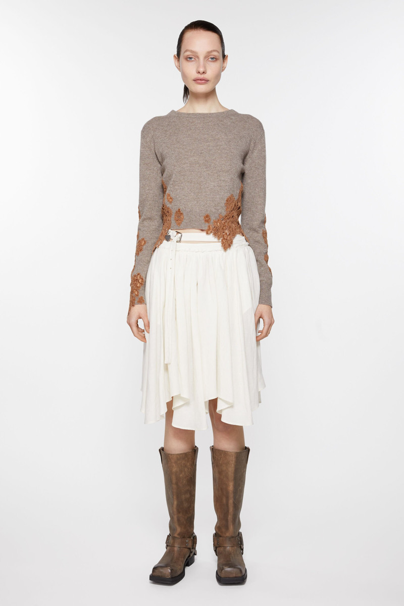 Acne Studios Asymmetric pleated skirt - Warm white outlook