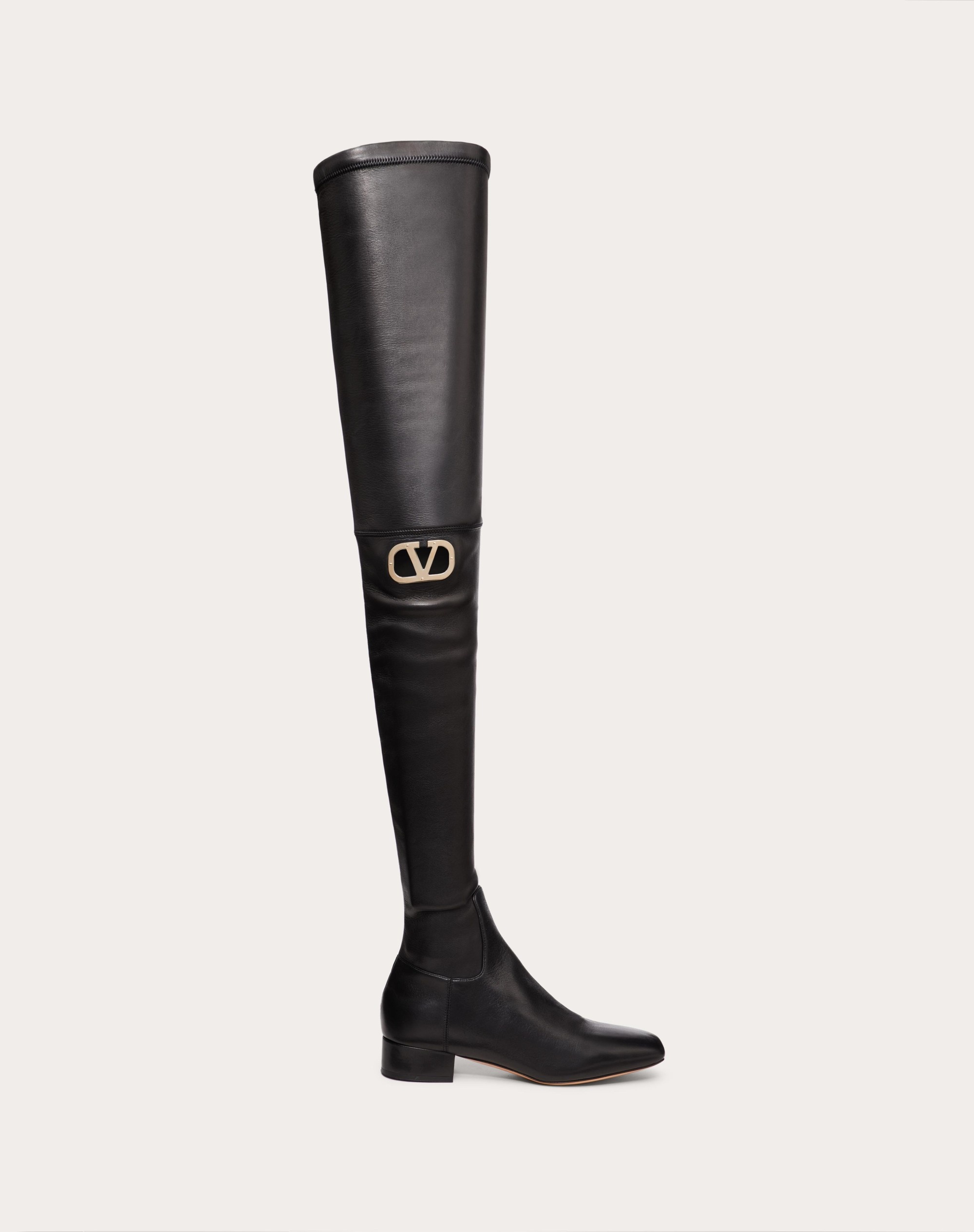 Valentino Garavani Women's Heritage Calfskin Boot 60mm - Black - Knee Boots - 36