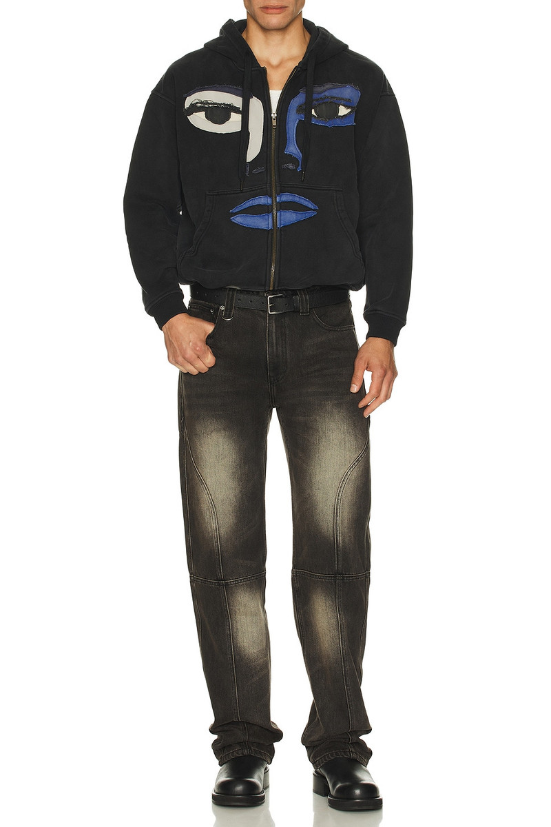 KidSuper Patchwork Face Heavyweight Zip Up Hoodie outlook