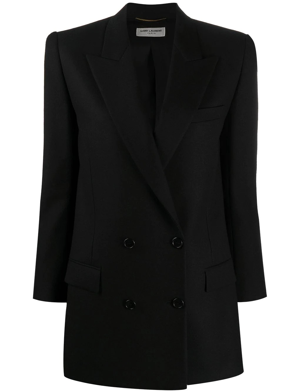 double-breasted virgin wool blazer - 1