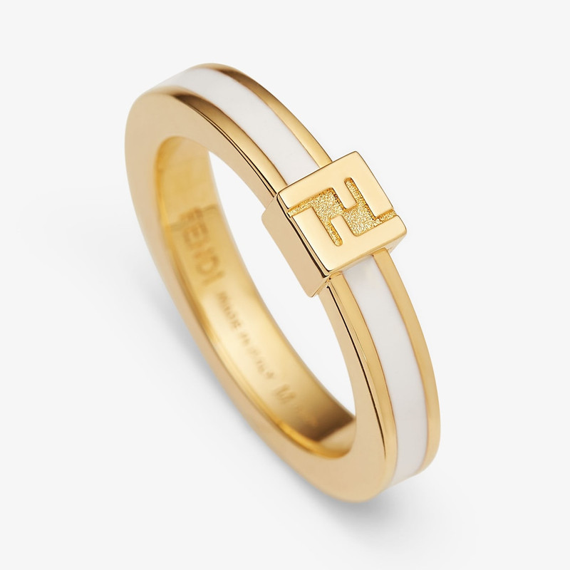 FENDI Forever Fendi ring Gold-colored and white metal ring outlook