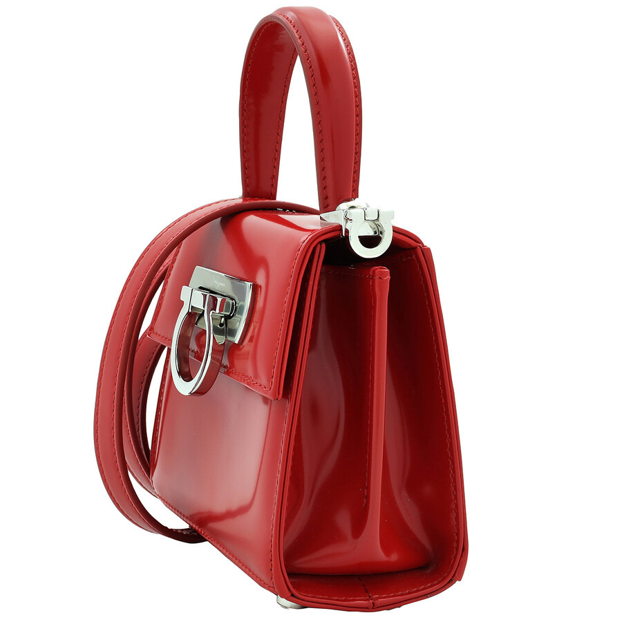 Ferragamo Ladies Red Micro Iconic Top Handle Bag - 4