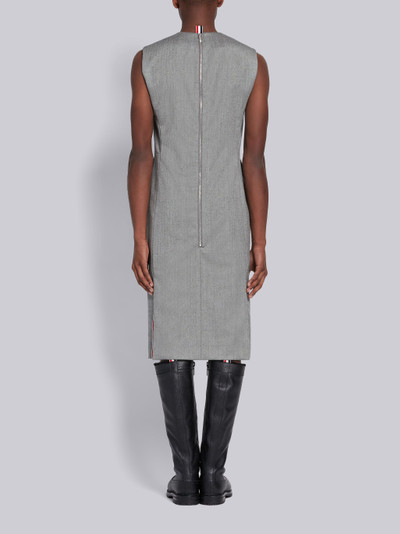 Thom Browne Black and White Wool Herringbone Column Tunic outlook