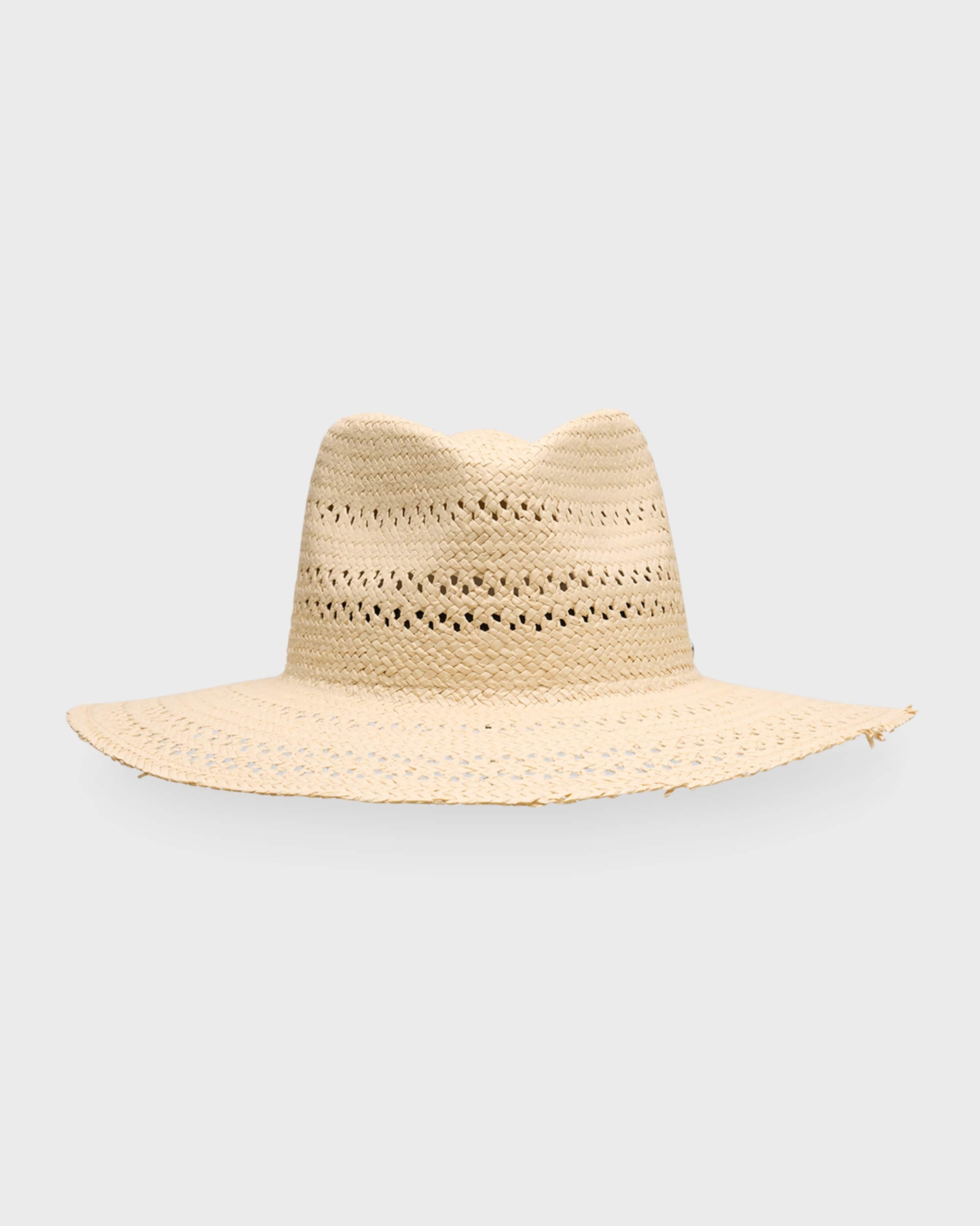 Elle Frayed Straw Fedora - 1