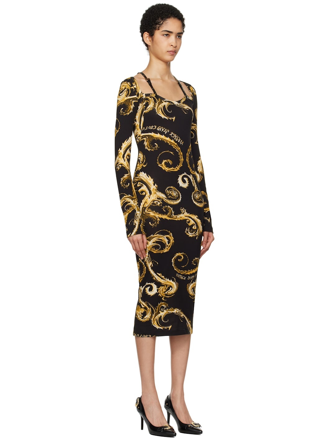 Black Chromo Couture Midi Dress - 2