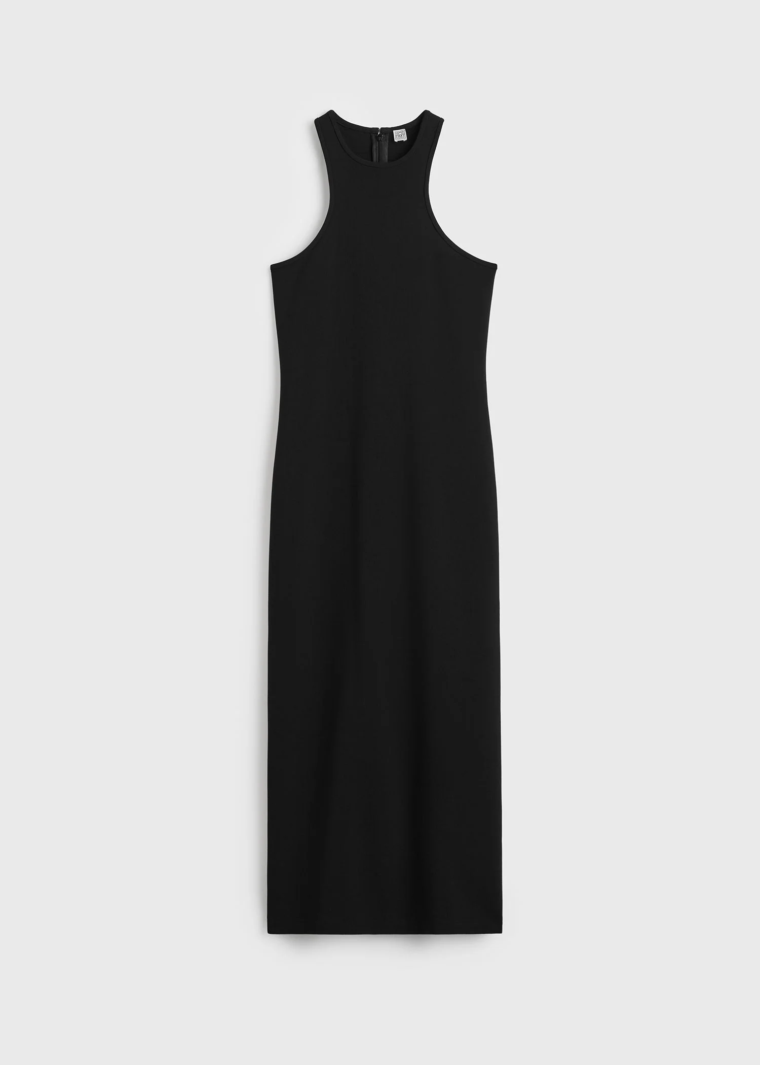 Deep curve stretch wool tank dress black - 1