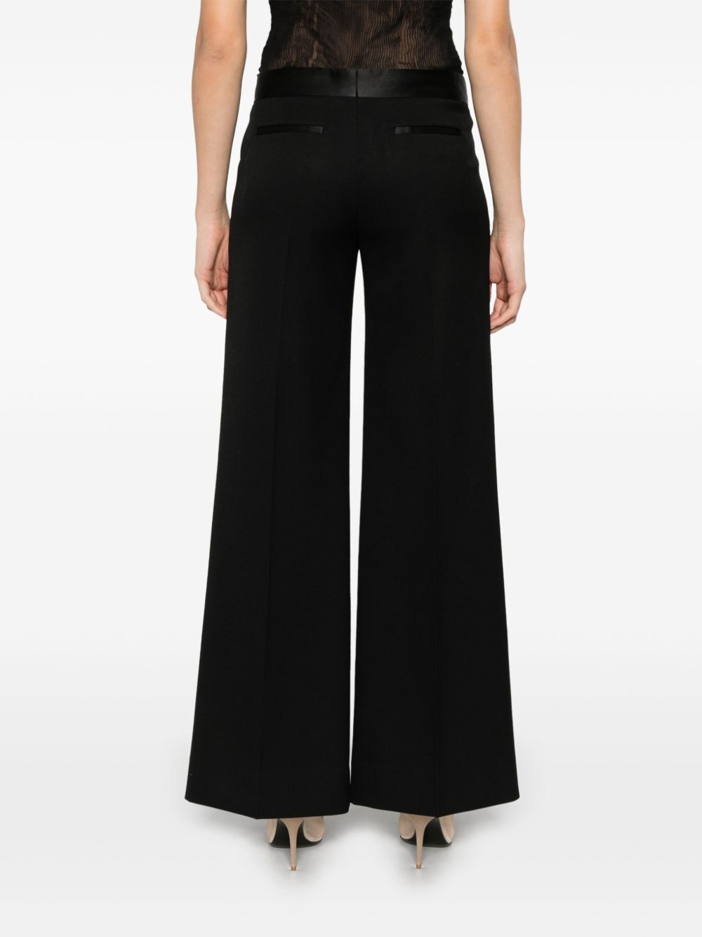 satin-waistband tailored trousers - 4