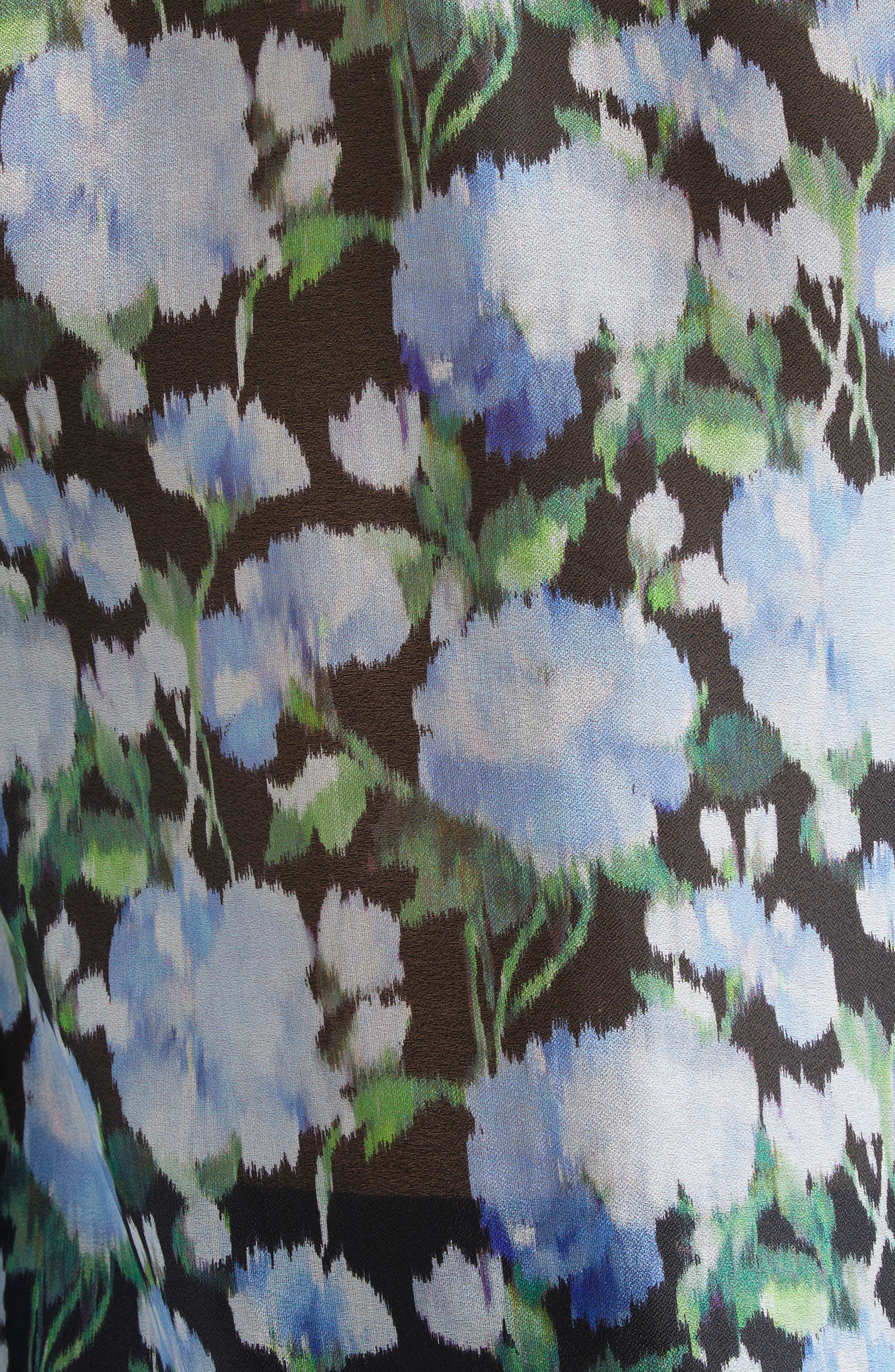 Carolina Herrera Peony Print Silk Organza Button-Up Shirt in Blue Multi at Nordstrom - 7