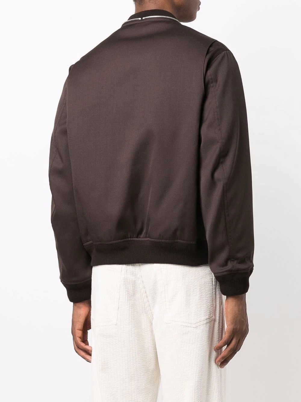 decorative-zip detailing bomber jacket - 4